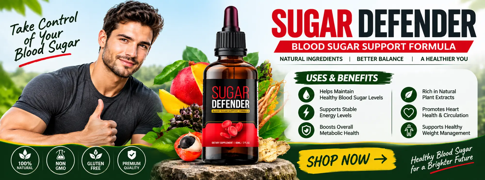 Sugar Defender blood sugar support formula — uses and benefits banner
